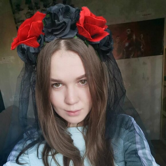 Halloween Floral Headband Ladies Girls Day Of The Dead Rose Flowers Headdress main image 6